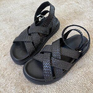 Freda Salvador Black Woven Sandals